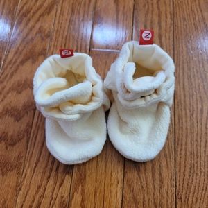 Zutano cozie fleece baby booties 18 months cream